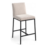 Reeves Chenille Fabric Upholstered Counter Stool in Beige