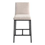 Reeves Chenille Fabric Upholstered Counter Stool in Beige