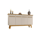 Yonkers 63" Sideboard in Off White and Natural