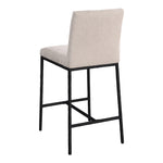 Reeves Chenille Fabric Upholstered Counter Stool in Beige
