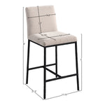 Reeves Chenille Fabric Upholstered Counter Stool in Beige