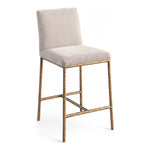 Reeves Chenille Fabric Upholstered Counter Stool in Beige