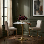 Reeves Chenille Fabric Upholstered Counter Stool in Beige