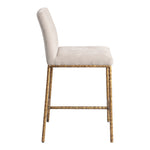 Reeves Chenille Fabric Upholstered Counter Stool in Beige