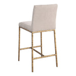 Reeves Chenille Fabric Upholstered Counter Stool in Beige