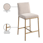 Reeves Chenille Fabric Upholstered Counter Stool in Beige