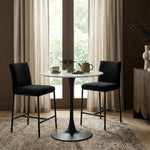 Reeves Chenille Fabric Upholstered Counter Stool in Black