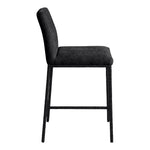 Reeves Chenille Fabric Upholstered Counter Stool in Black