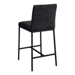 Reeves Chenille Fabric Upholstered Counter Stool in Black