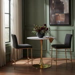 Reeves Chenille Fabric Upholstered Counter Stool in Black