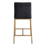 Reeves Chenille Fabric Upholstered Counter Stool in Black
