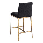 Reeves Chenille Fabric Upholstered Counter Stool in Black