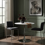 Reeves Chenille Fabric Upholstered Counter Stool in Black