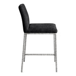 Reeves Chenille Fabric Upholstered Counter Stool in Black
