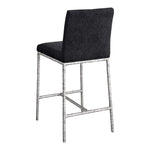 Reeves Chenille Fabric Upholstered Counter Stool in Black