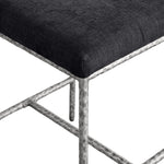 Reeves Chenille Fabric Upholstered Counter Stool in Black