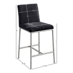 Reeves Chenille Fabric Upholstered Counter Stool in Black