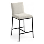 Reeves Chenille Fabric Upholstered Counter Stool in Cream
