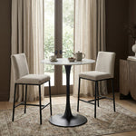 Reeves Chenille Fabric Upholstered Counter Stool in Cream