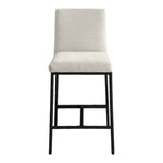 Reeves Chenille Fabric Upholstered Counter Stool in Cream
