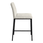 Reeves Chenille Fabric Upholstered Counter Stool in Cream