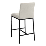 Reeves Chenille Fabric Upholstered Counter Stool in Cream