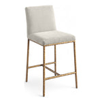 Reeves Chenille Fabric Upholstered Counter Stool in Cream