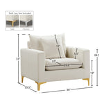 Naomi Velvet Upholstered Chair in Cream