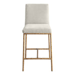 Reeves Chenille Fabric Upholstered Counter Stool in Cream