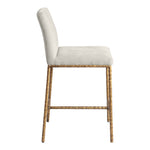 Reeves Chenille Fabric Upholstered Counter Stool in Cream