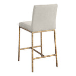 Reeves Chenille Fabric Upholstered Counter Stool in Cream