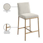 Reeves Chenille Fabric Upholstered Counter Stool in Cream