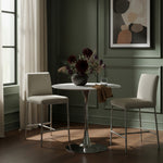 Reeves Chenille Fabric Upholstered Counter Stool in Cream