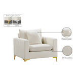 Naomi Velvet Upholstered Chair in Cream