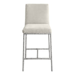 Reeves Chenille Fabric Upholstered Counter Stool in Cream