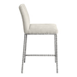 Reeves Chenille Fabric Upholstered Counter Stool in Cream