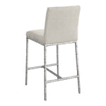 Reeves Chenille Fabric Upholstered Counter Stool in Cream
