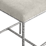 Reeves Chenille Fabric Upholstered Counter Stool in Cream