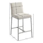 Reeves Chenille Fabric Upholstered Counter Stool in Cream