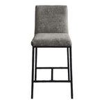 Reeves Chenille Fabric Upholstered Counter Stool in Grey