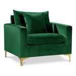 Naomi Velvet Upholstered Chair in Green