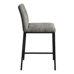 Reeves Chenille Fabric Upholstered Counter Stool in Grey