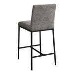 Reeves Chenille Fabric Upholstered Counter Stool in Grey