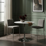 Reeves Chenille Fabric Upholstered Counter Stool in Grey