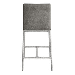 Reeves Chenille Fabric Upholstered Counter Stool in Grey