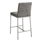 Reeves Chenille Fabric Upholstered Counter Stool in Grey