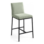 Reeves Chenille Fabric Upholstered Counter Stool in Mint
