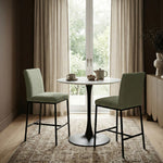 Reeves Chenille Fabric Upholstered Counter Stool in Mint