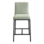 Reeves Chenille Fabric Upholstered Counter Stool in Mint