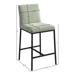Reeves Chenille Fabric Upholstered Counter Stool in Mint